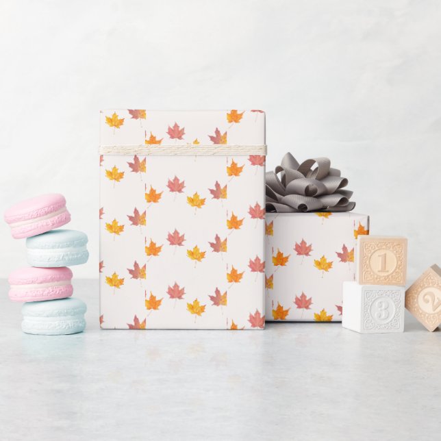 Ahorn-Blätter fallen Babydusche Geschenkpapier (Babyparty)