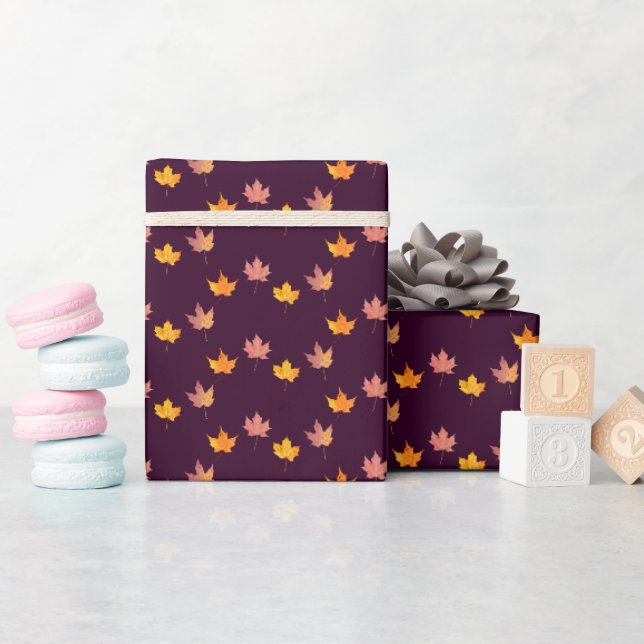 Ahorn-Blätter fallen Babydusche Geschenkpapier (Babyparty)