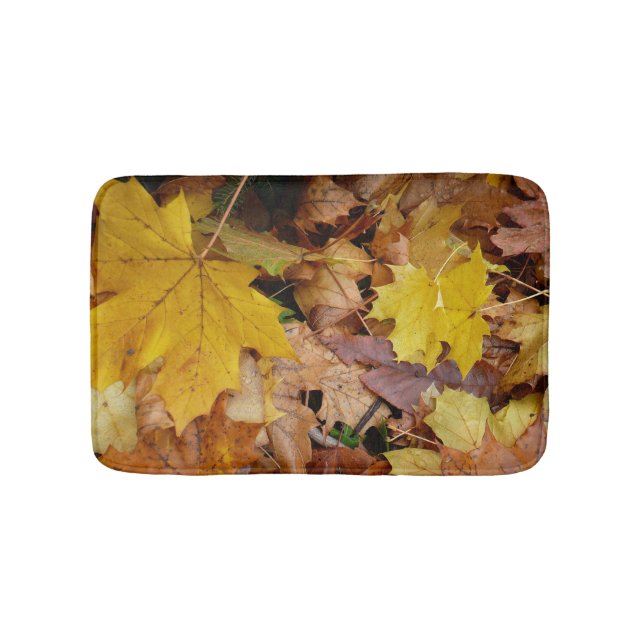 Ahorn-Blätter Gelbe Herbstnatur Badematte (Vorderseite)