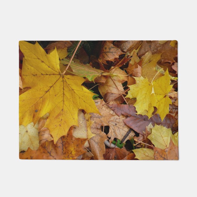 Ahorn-Blätter Gelbe Herbstnatur Fußmatte (Vorderseite)