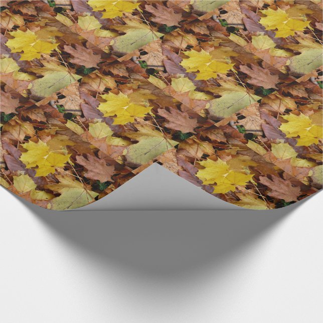 Ahorn-Blätter Gelbe Herbstnatur Geschenkpapier (Ecke)