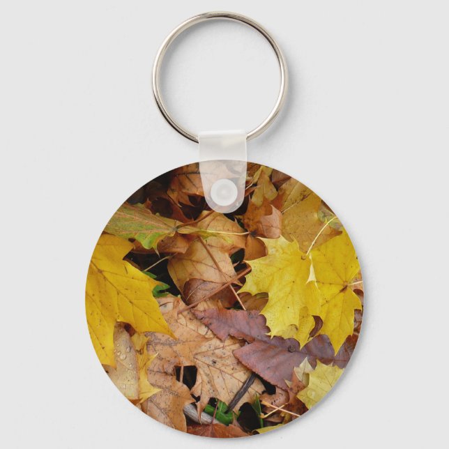 Ahorn-Blätter Gelbe Herbstnatur Schlüsselanhänger (Vorderseite)