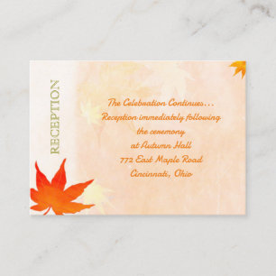 Ahorn-Blätter Hochzeitsempfang Begleitkarte