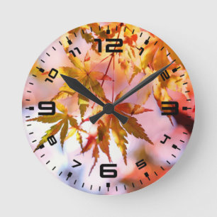 Ahorn-Blätter Landschaftsgestaltung-21355 Runde Wanduhr