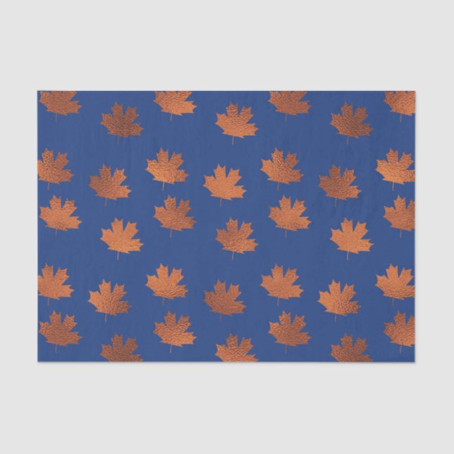 Ahorn-Blätter mit blauem Hintergrund Seidenpapier (Vorderseite)