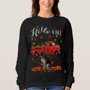 Ahorn Deutscher Hirte Dog Leaf Herbst Red Tru Sweatshirt