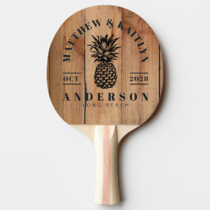 Ahorn Grob geschnittene tropische Ananas Hochzeits Tischtennis Schläger