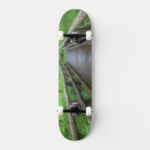 Ahorn-Lichtung Pfad Holzbrücke, Farne und Skateboard
