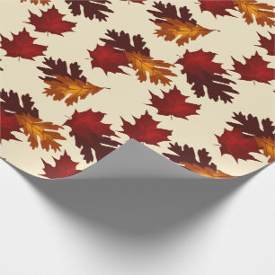 Ahorn und Eichenblättern Blätter Herbstfarben Geschenkpapier