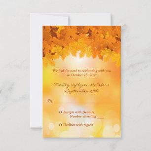Ahorn Verlasst Herbst-Splendor-Hochzeit-RSVP-Karte RSVP Karte