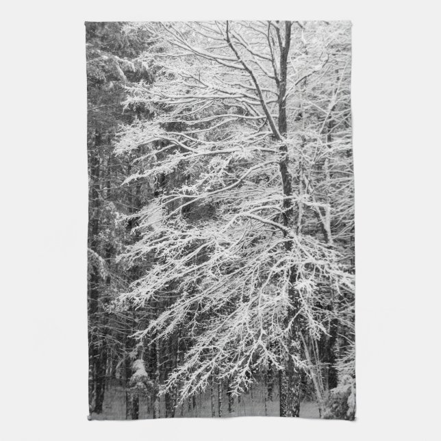 Ahornbaum mit Schnee Küchentuch (Vertikal)