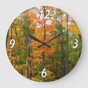 Ahornbäume im Herbst - Naturfotografie Große Wanduhr