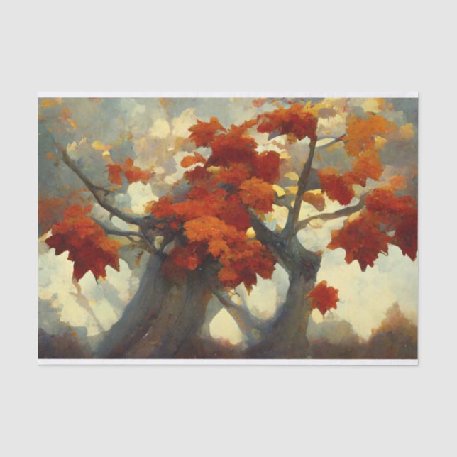 Ahornbäume im Herbstmalerei Seidenpapier (Vorderseite)