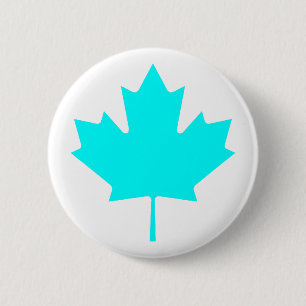 Ahornblatt CyanTransp die MUSEUM Zazzle Geschenke Button