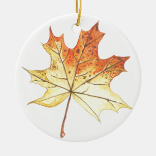 Ahornblatt im Herbst Keramik Ornament