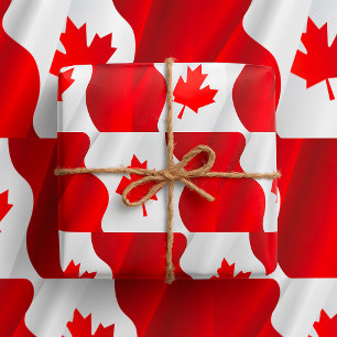 Ahornblatt Kanada-Flagge Geschenkpapier