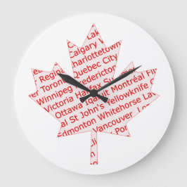 Ahornblatt mit kanadischer Stadtuhr Große Wanduhr
