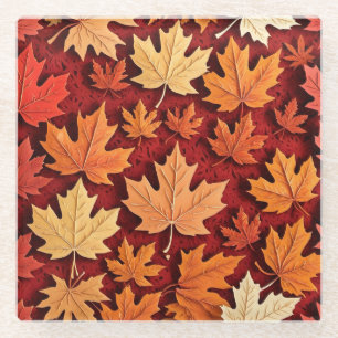 Ahornblatt-Muster Glasuntersetzer