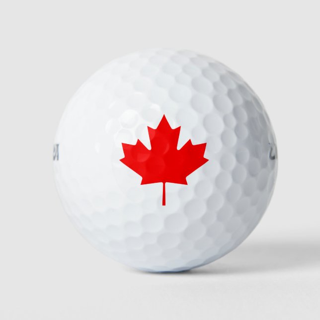 Ahornblatt unter kanadischer Flagge Golfball (Vorderseite)