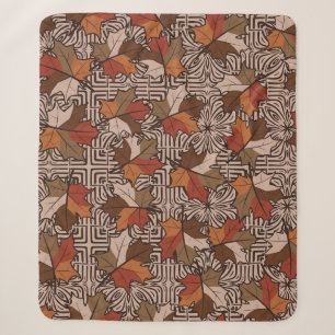 Ahornblatt-Vierfinger-Blumenmuster Sherpadecke