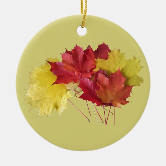 Ahornblätter Keramik Ornament (Vorne)