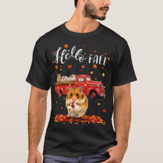 Ahornhamster Leaf Herbst Roter LKW T-Shirt