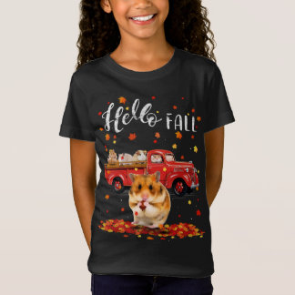 Ahornhamster Leaf Herbst Roter LKW T-Shirt