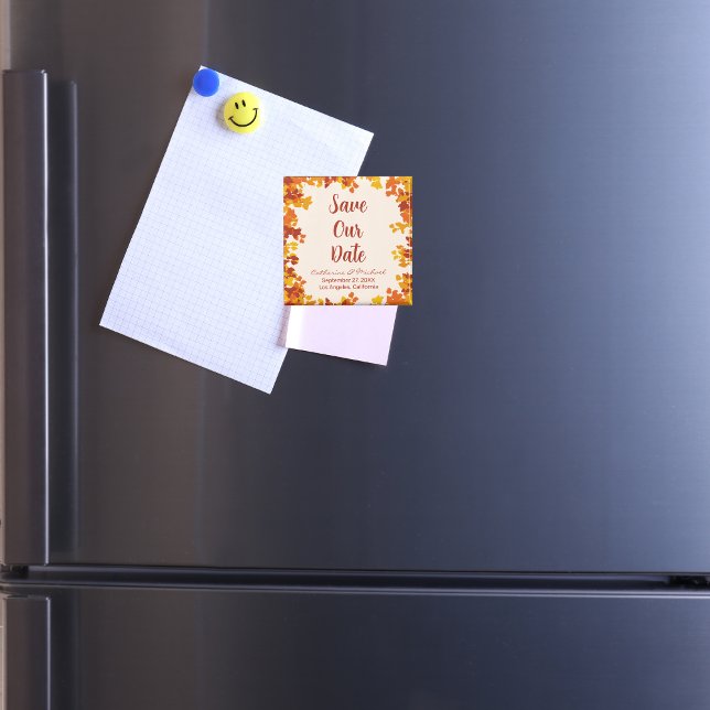 Ahornholz Orange Terrakotta Herbst Save the Date Magnet (Von Creator hochgeladen)