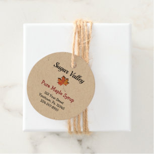 Ahornleaf Cutout Round Maple Syrup Hang Tags Geschenkanhänger