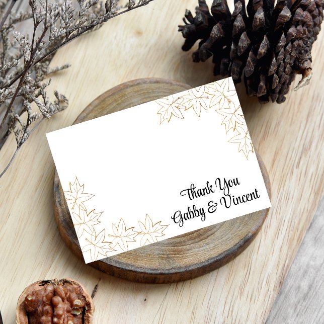 Ahornleaf-Edge-Hochzeit im Herbst Vielen Dank - Fl Einladung (Fall in Love with these autumn leaves thank you notes.)