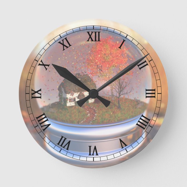 Ahornleaf Globe-Uhr Runde Wanduhr (Vorderseite)