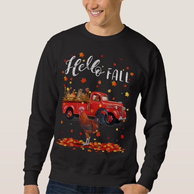 Ahornleaf Herbst Herbst Roter Lkw Sweatshirt (Vorderseite)
