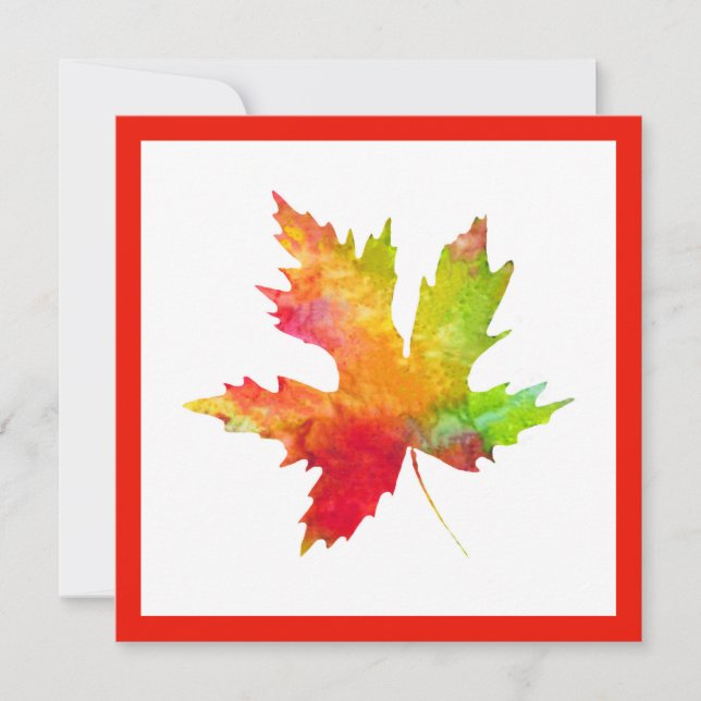 Ahornleaf-Merkkarte für den Herbst Mitteilungskarte (Vorderseite)