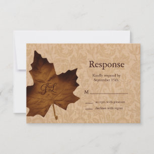 Ahornleaf Mit Monogramm UAWG RSVP Karte