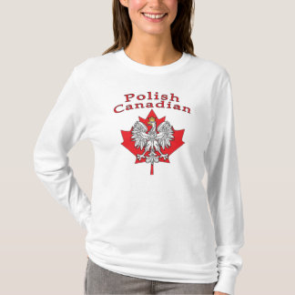 Ahornleaf mit polnisch-kanadischem Hintergrund T-Shirt