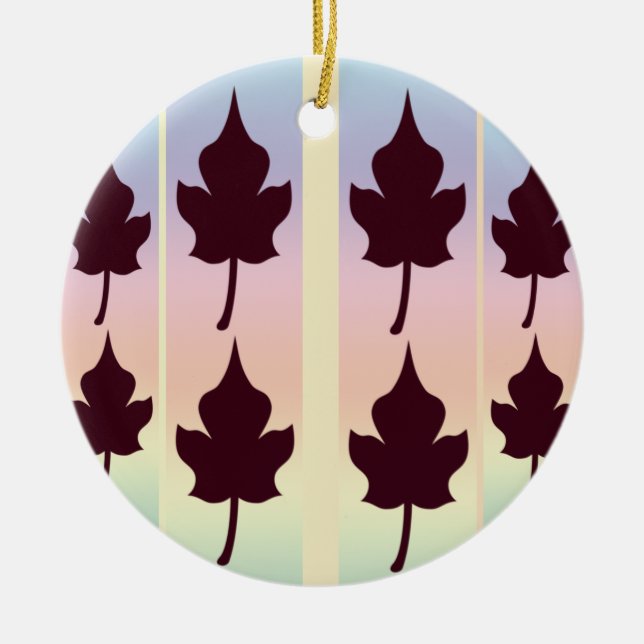 Ahornleaf mit Regenbogen - Keramikornament (Vorne)