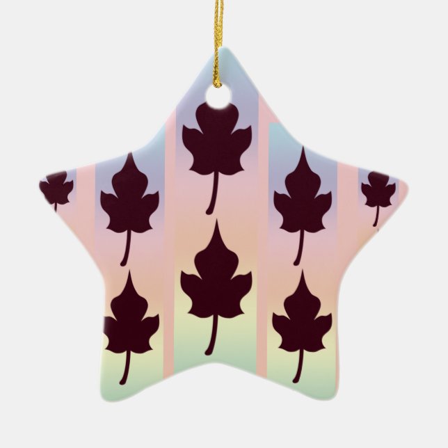 Ahornleaf mit Regenbogen - Keramikornament (Vorne)