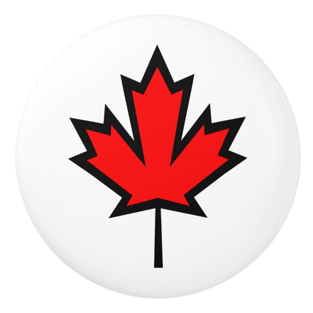 Ahornleaf-Schubladen Keramikknauf (Vorderseite)