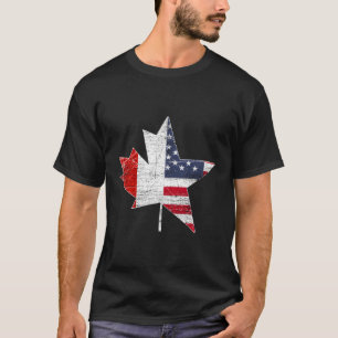 Ahornleaf US-amerikanische Flagge Kanada T-Shirt