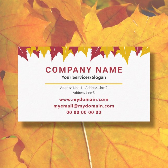 Ahornleaf-Visitenkarte fällt Herbstfarbe Visitenkarte (Maple Leaf Business Card)
