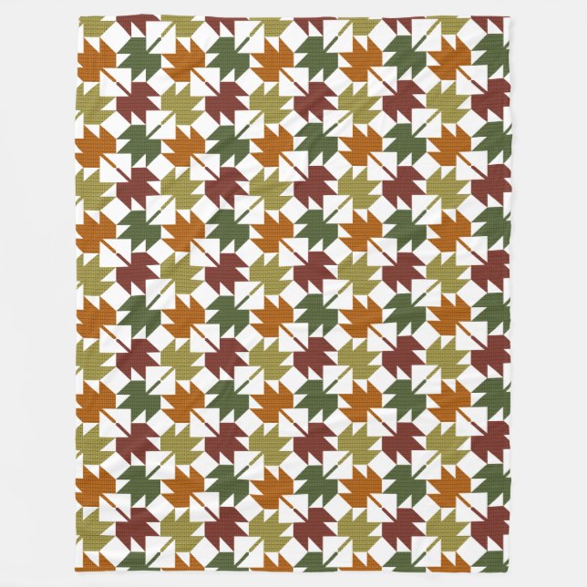 Ahornleder-Quiltmuster-Design 1 Fleecedecke (Vorderseite)