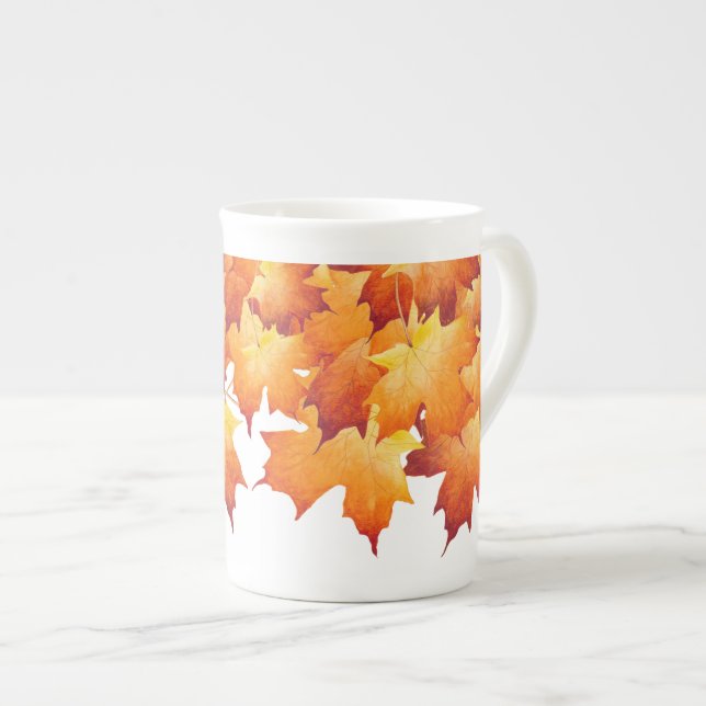 Ahornpaare auf einer Knochen-China-Tasse Prozellantasse (Vorderseite Rechts)