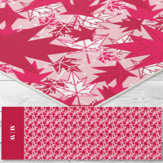 Ahornrot auf rosa Hintergrund Yogamatte