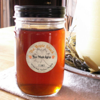 Ahornsirup Ahornblätterblatt Produktaufkleber