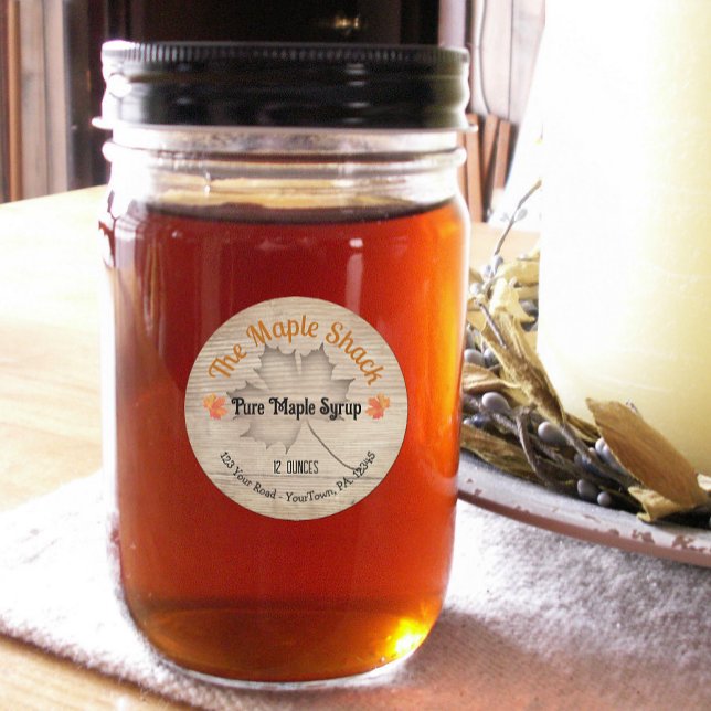 Ahornsirup Ahornblätterblatt Produktaufkleber (Von Creator hochgeladen)