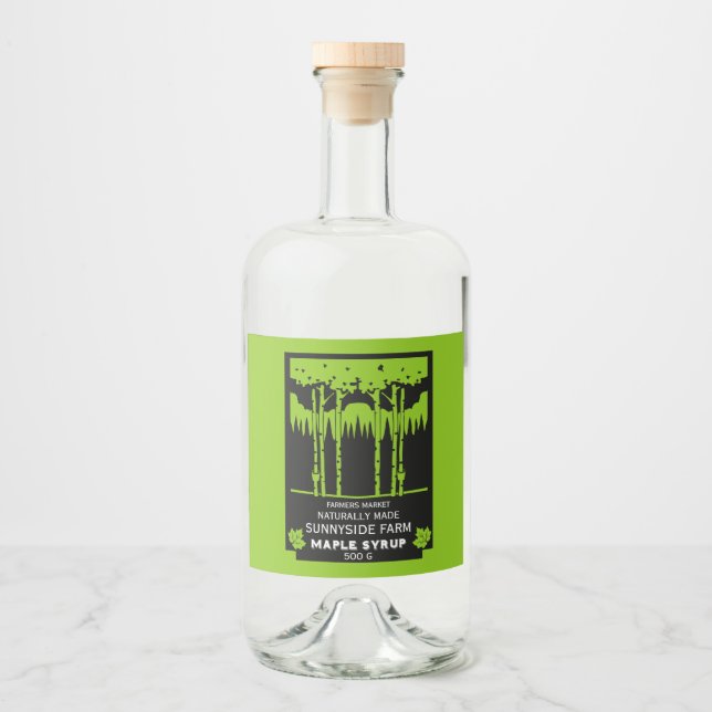 Ahornsirup-Bauer Markt Alkoholflaschenetikett (Vorderseite)