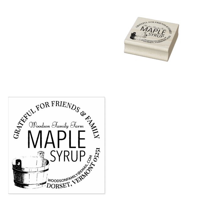Ahornsirup Dankbar für das Geschenk von Familie un Gummistempel (Stempel)