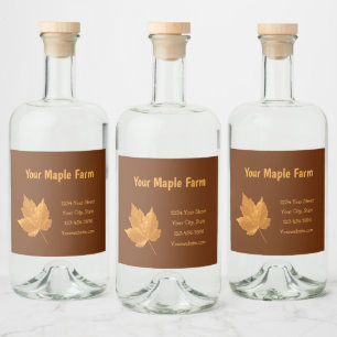 Ahornsirup Farm Amber Gelb Braun Land rustikal Alkoholflaschenetikett