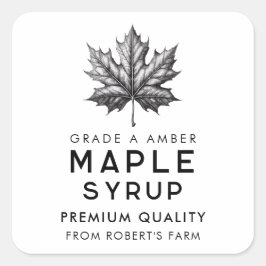 Ahornsirup hausgemachte Rezepte Quadratischer Aufkleber