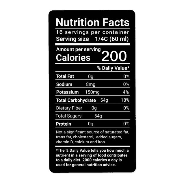 Ahornsirup Nutrition Neueste FDA-Verordnungen (Vorne)